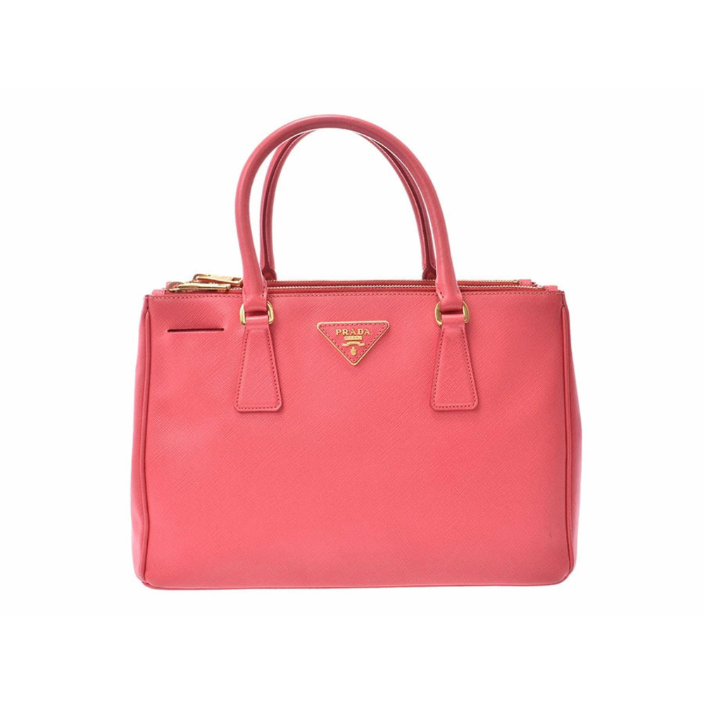 Prada handbag pink Saffiano leather card strap